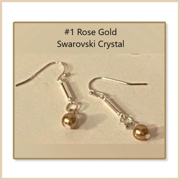 #1 Swarovski ROSE GOLD Crystal Pearl dangle earrings NEW - Picture 1 of 2